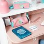 Voir la diapositive 7 : AUCHAN Trousse 2 compartiments rectangle rose et bleue FASHION MERMAID