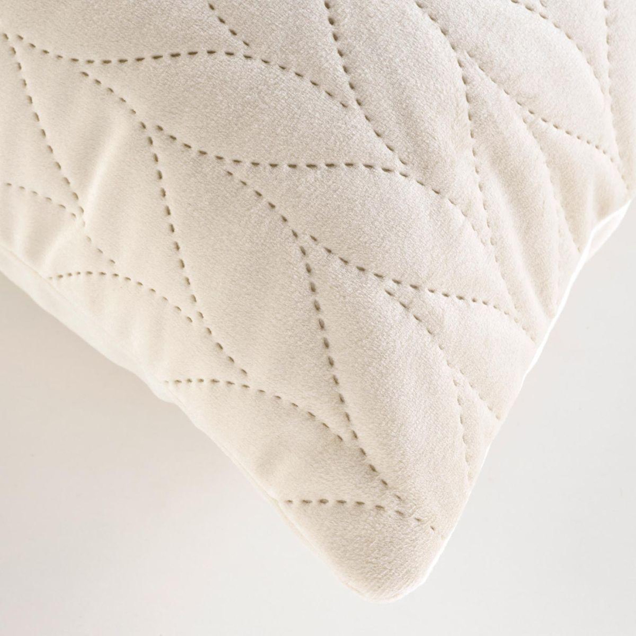 Voir la diapositive 3 : Douceur d'Intérieur Housse de coussin en velours  daisy  40x40cm naturel