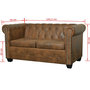 Voir la diapositive 6 : VIDAXL Ensemble de canape Chesterfield a 2 et 3 places marron