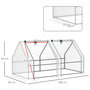 Voir la diapositive 3 : OUTSUNNY Serre de jardin tunnel 2,5L x 1l x 0,8H m grande porte zippée bâche PVC transparent métal époxy vert