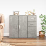 VIDAXL Buffet Gris beton 91x29,5x75 cm Bois d'ingenierie
