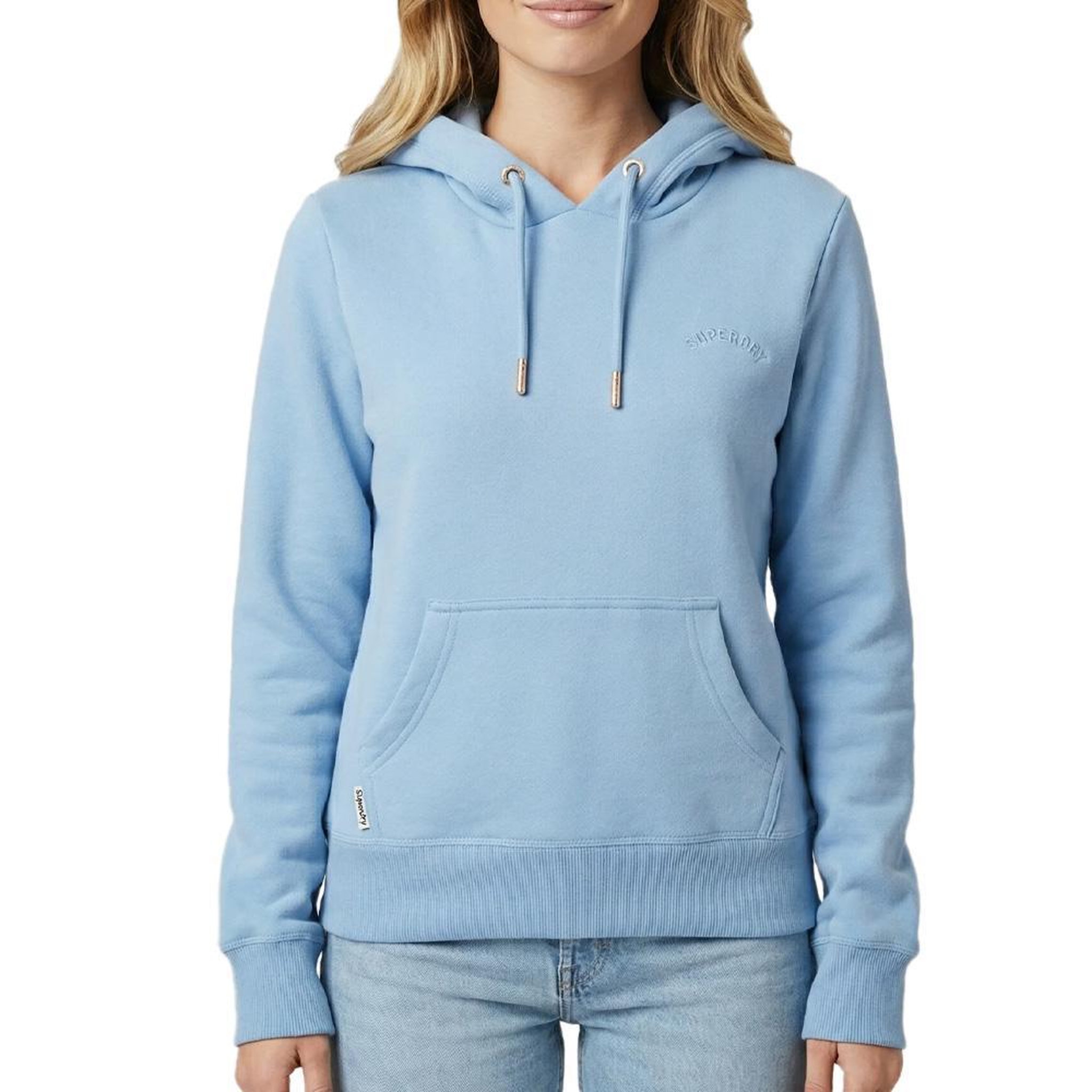 SUPERDRY Sweat Bleu Femme Superdry Essential Logo. Coloris disponibles : Bleu