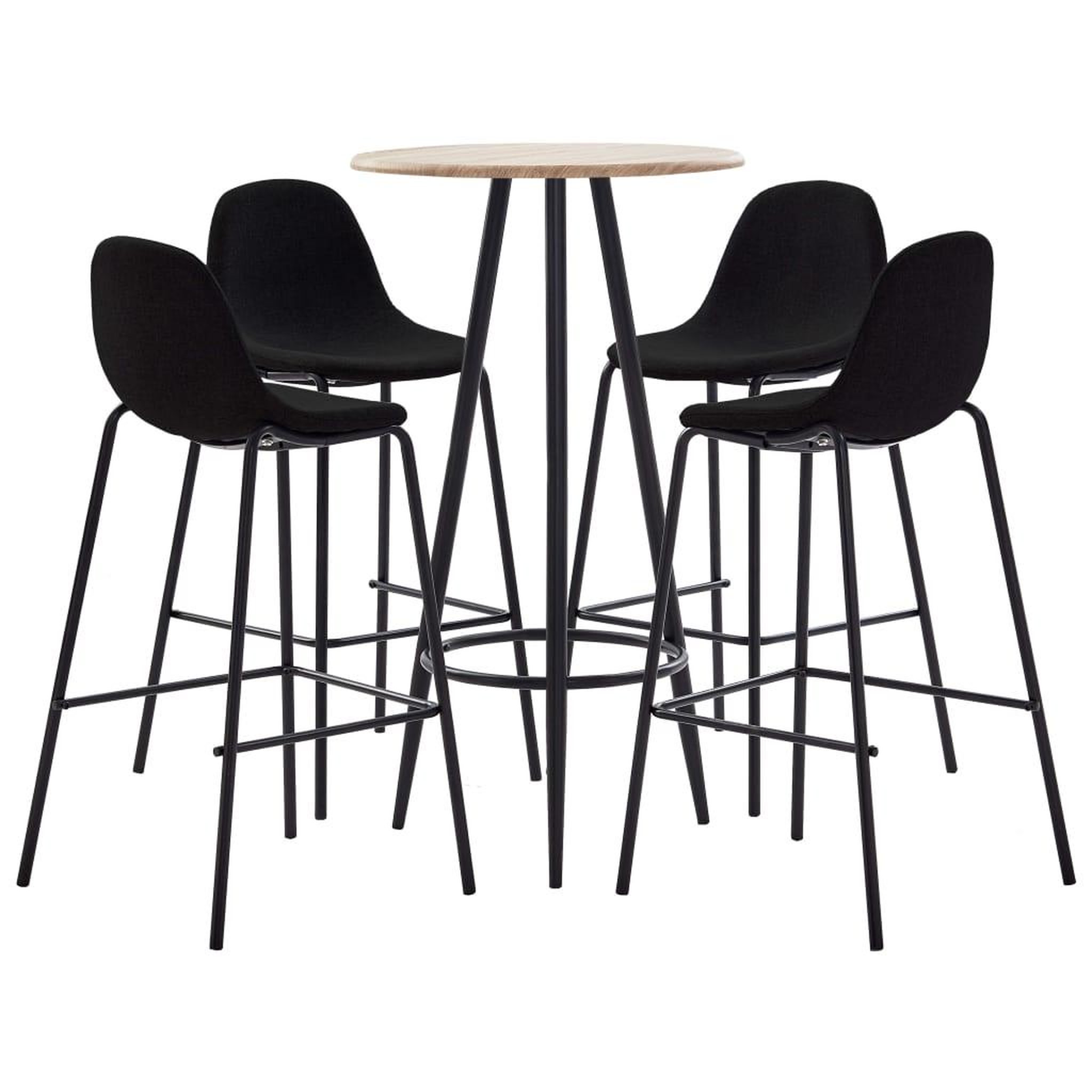 Voir la diapositive 1 : VIDAXL Ensemble de bar 5 pcs Tissu Noir