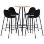 Voir la diapositive 1 : VIDAXL Ensemble de bar 5 pcs Tissu Noir