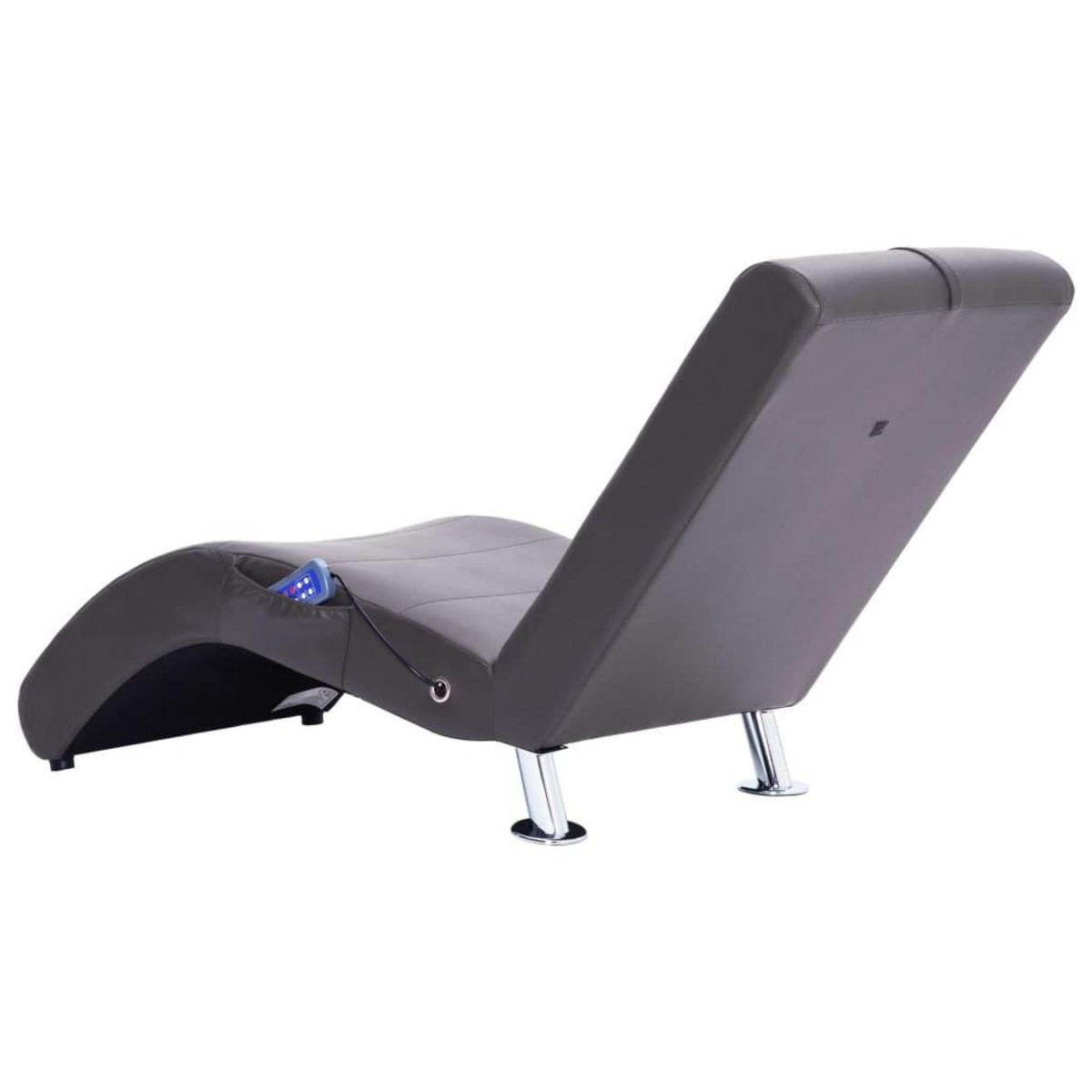 VIDAXL Chaise longue de massage avec oreiller gris similicuir