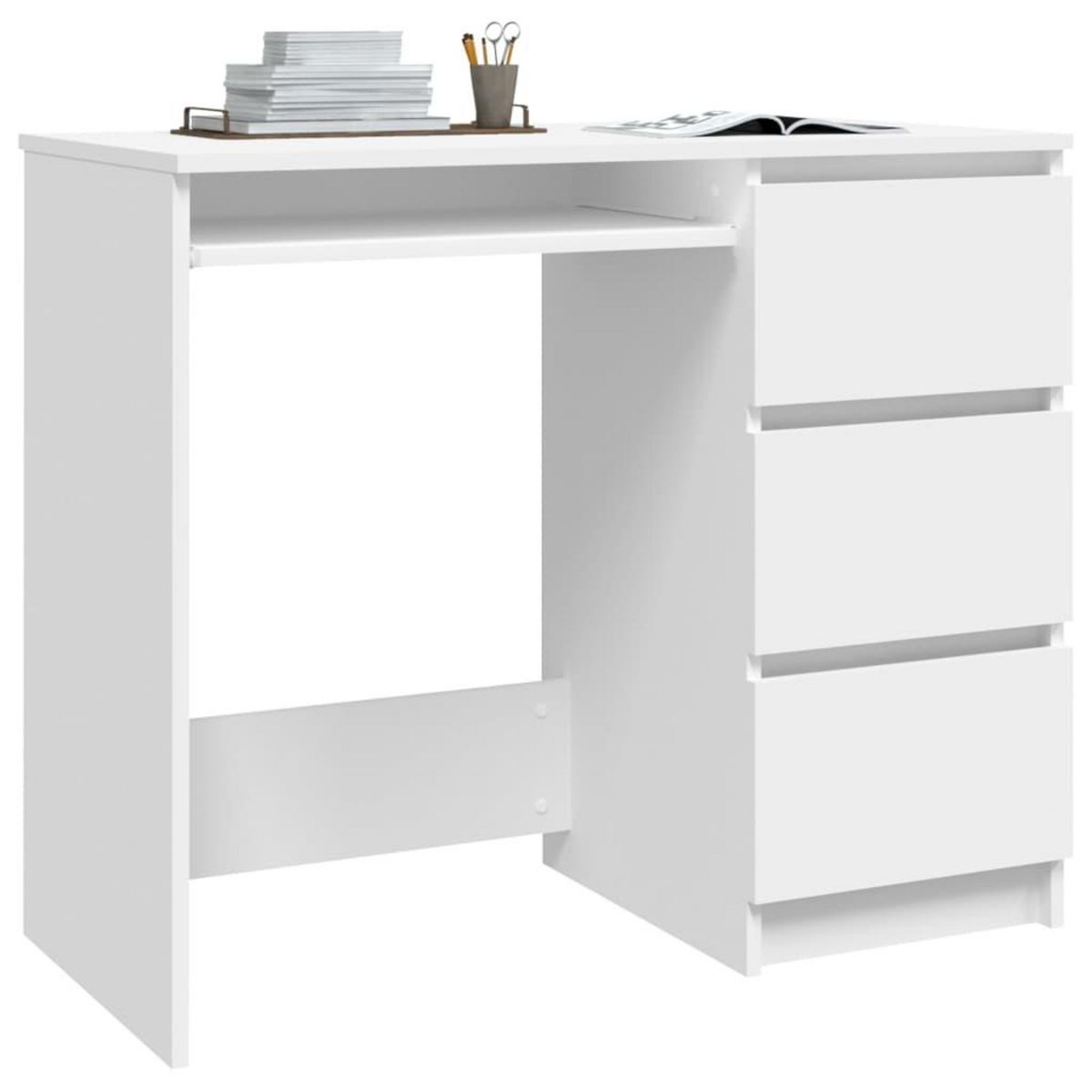 VIDAXL Bureau Blanc 90x45x76 cm Bois d'ingenierie