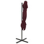 Voir la diapositive 4 : VIDAXL Parasol de jardin en porte-a-faux a double toit rouge bordeaux