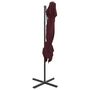 Voir la diapositive 4 : VIDAXL Parasol de jardin en porte-a-faux a double toit rouge bordeaux