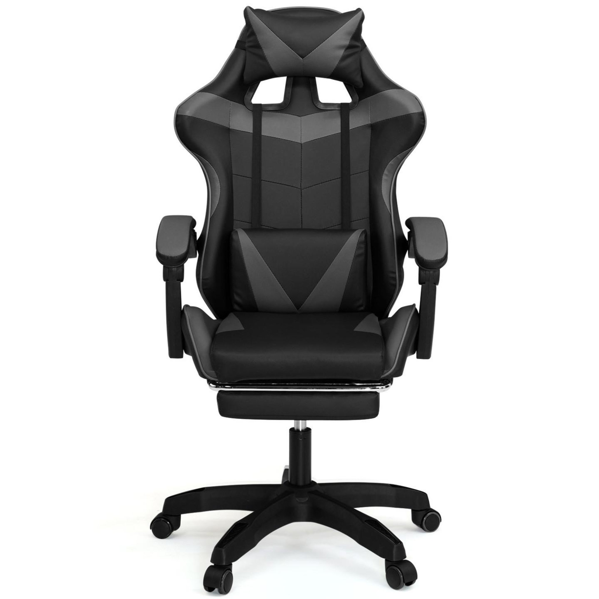 Voir la diapositive 5 : ID MARKET Fauteuil de gaming alex réglable avec repose-pied, coussin de tête et coussin lombaire noir et gris
