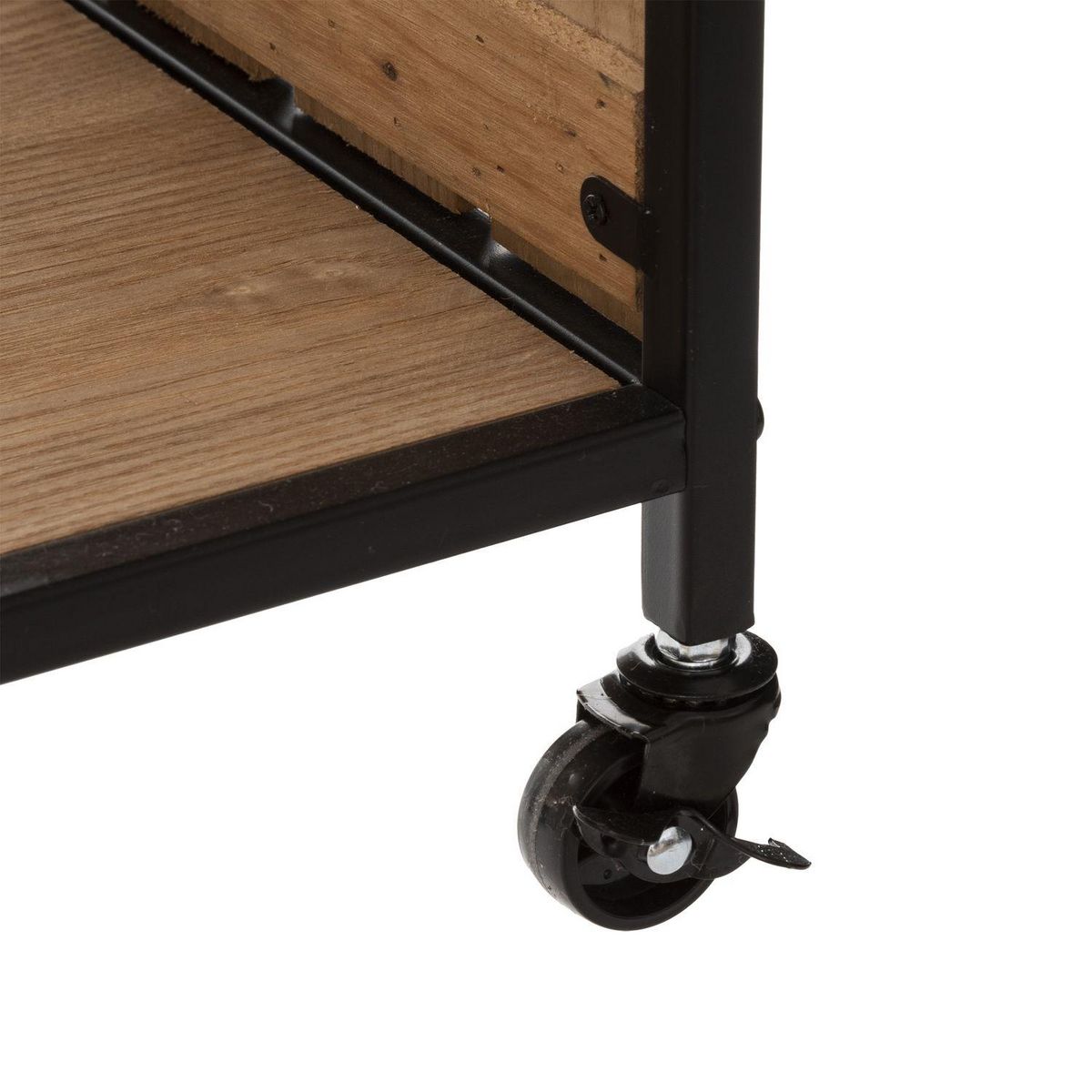 ATMOSPHERA Desserte Bakos grand modèle en métal et MDF - Beige et noir