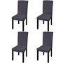 Voir la diapositive 1 : VIDAXL Housse de chaise droite extensible 4 pcs anthracite