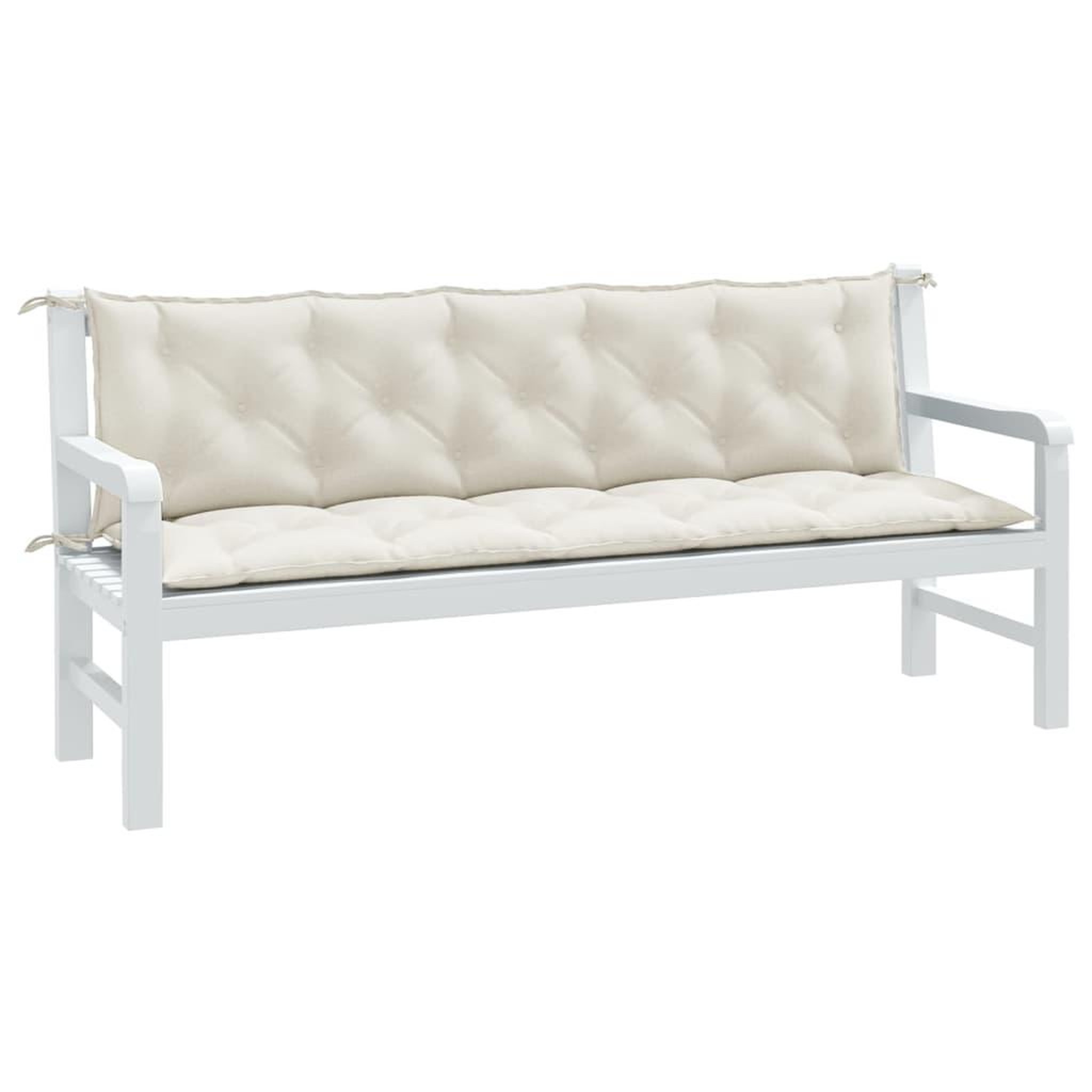 VIDAXL Coussins de banc de jardin lot de 2 creme melange tissu