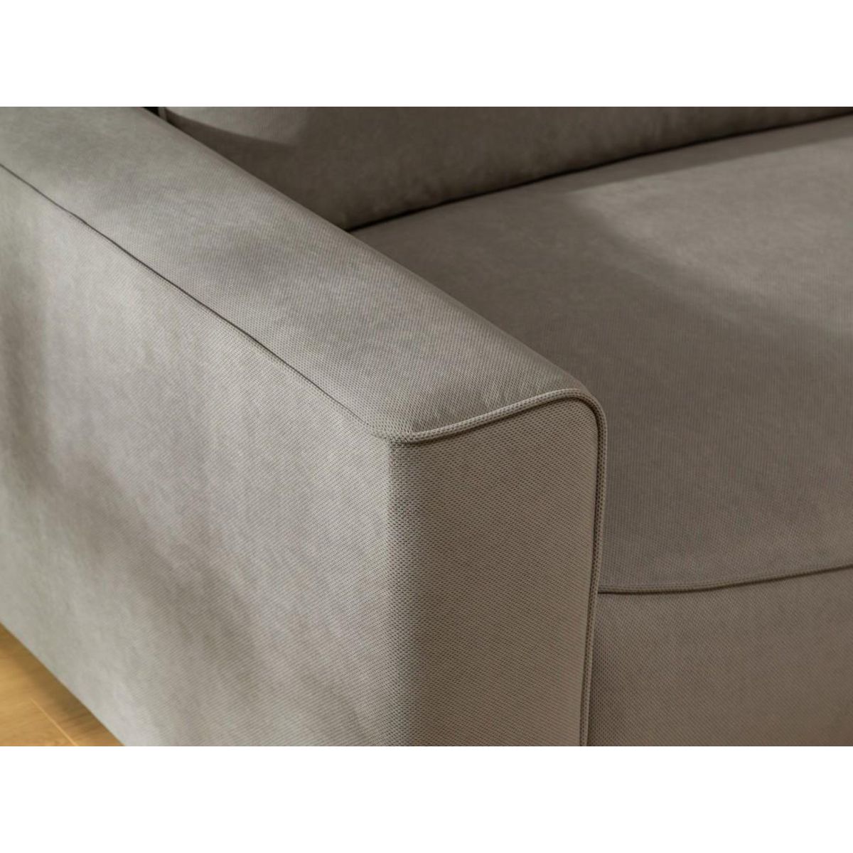 BEST MOBILIER Aurelia - canapé d'angle droit 4 places convertible avec coffre en tissu texturé