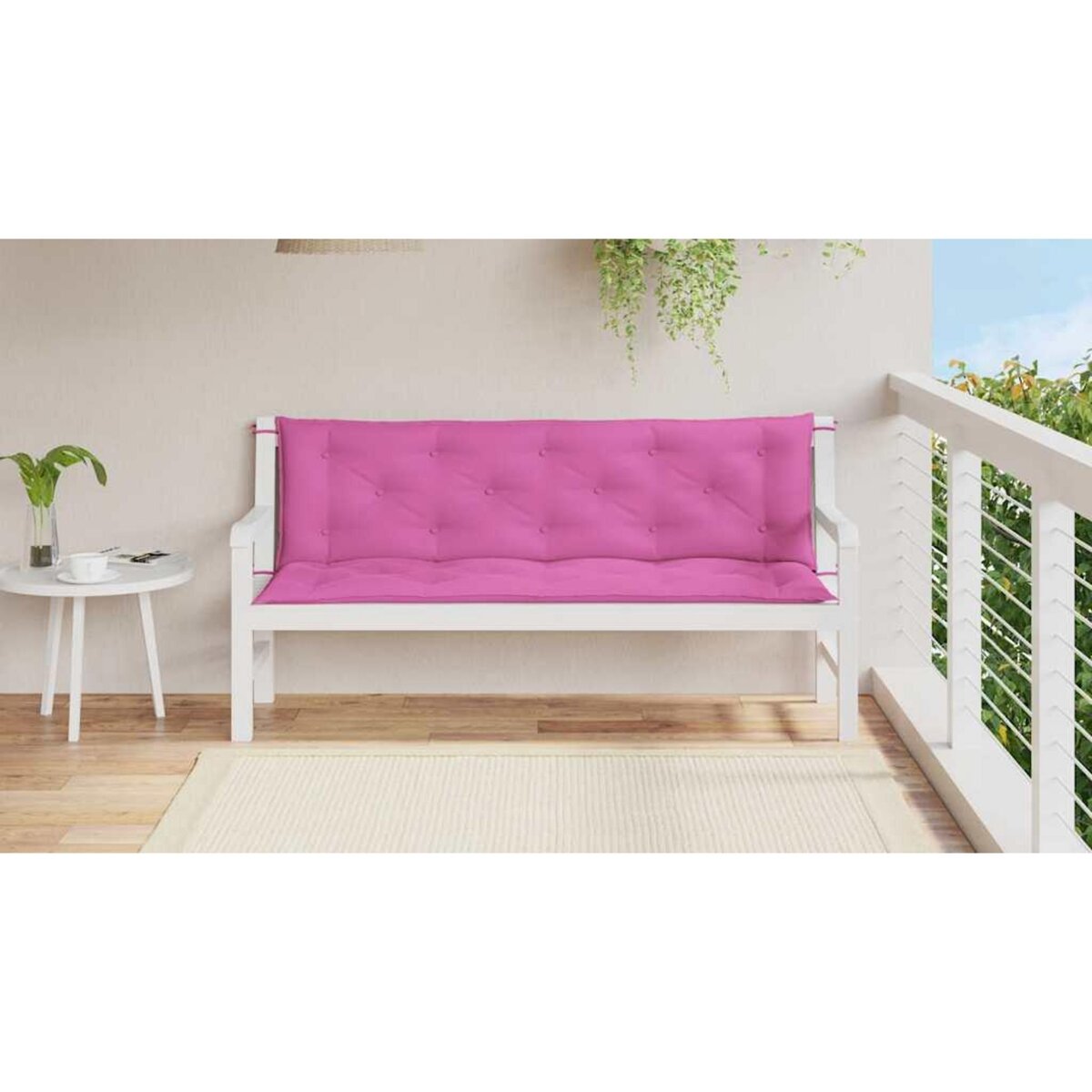 VIDAXL Coussins de banc de jardin lot de 2 rose 150x50x7 cm tissu