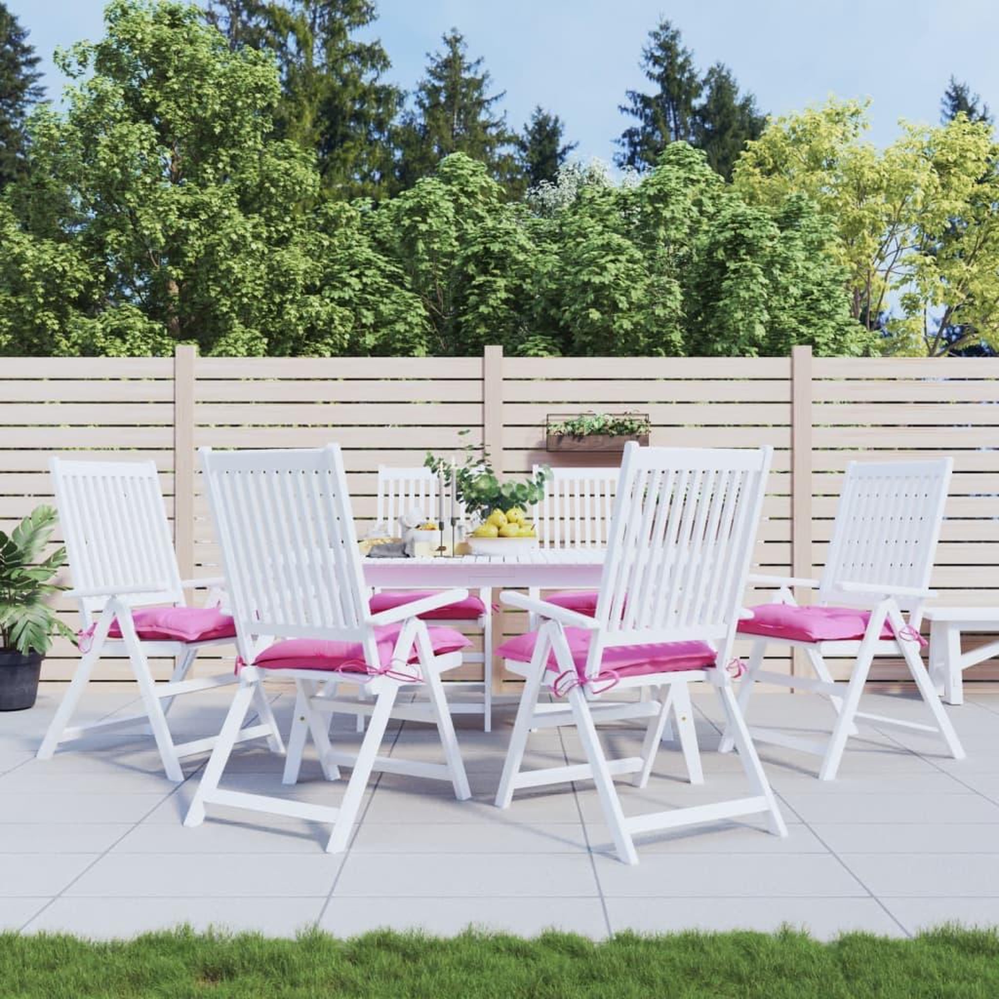 VIDAXL Coussins de chaise lot de 6 rose 50x50x7 cm tissu oxford