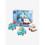VTECH Coffret trio city taxi jaune + Bus rouge + 4 x 4 - Tut Tut Bolides
