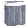 Voir la diapositive 6 : VIDAXL Panier a linge avec une seule section bambou gris 83 L