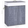 Voir la diapositive 6 : VIDAXL Panier a linge avec une seule section bambou gris 83 L