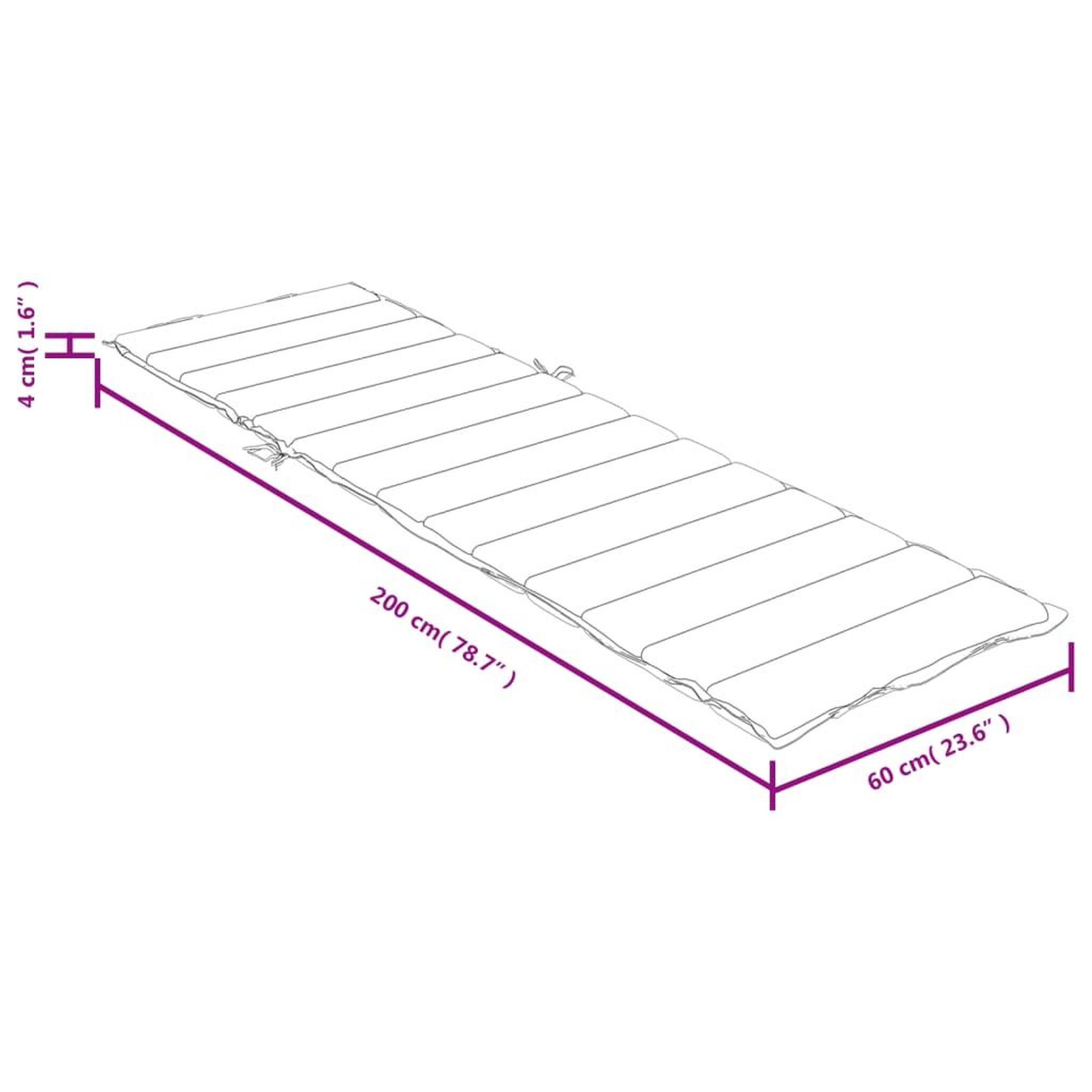 Voir la diapositive 6 : VIDAXL Coussin de chaise longue anthracite melange 200x60x4 cm tissu