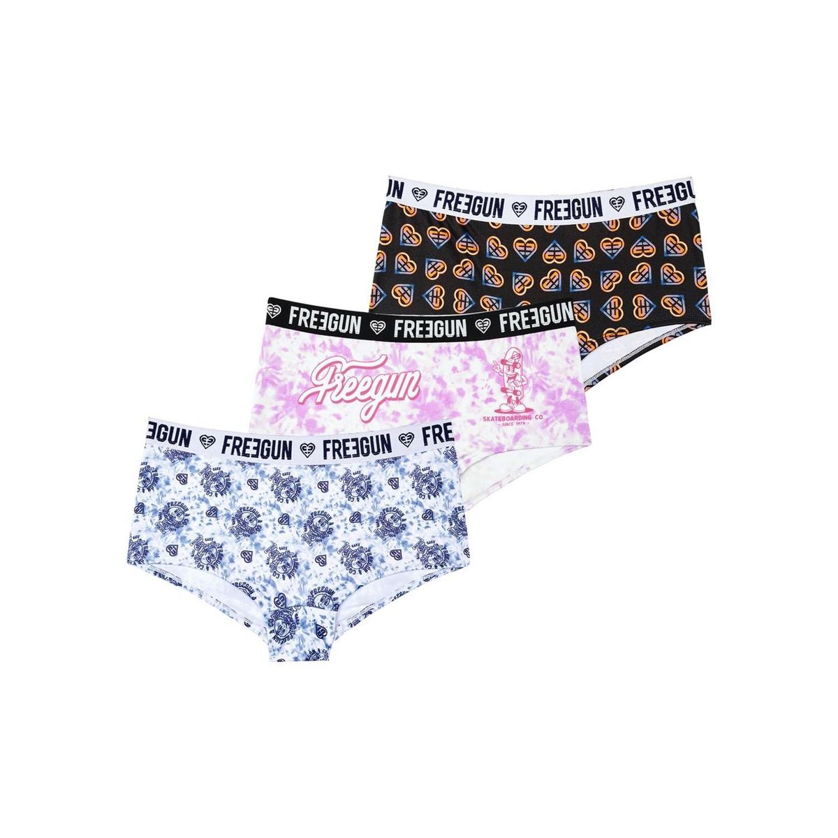 FREEGUN Lot de 3 shortys fille Collection Jean