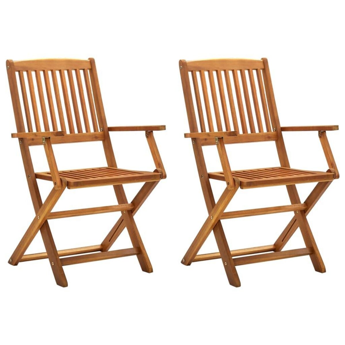 VIDAXL Chaises pliables d'exterieur lot de 2 Bois d'acacia solide
