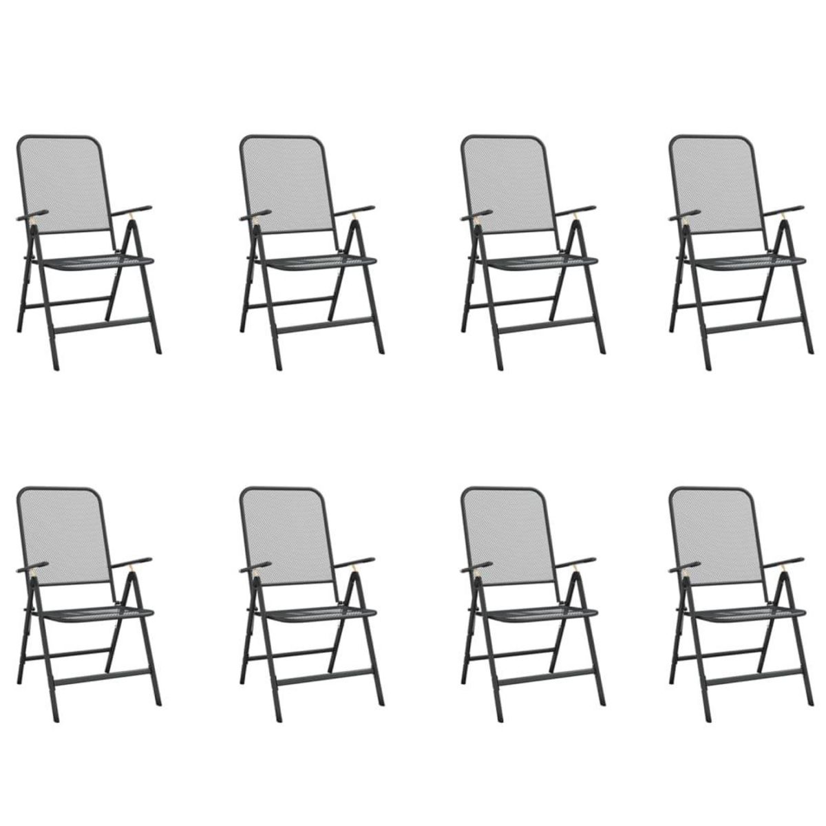 VIDAXL Ensemble a manger de jardin 9 pcs anthracite metal maille