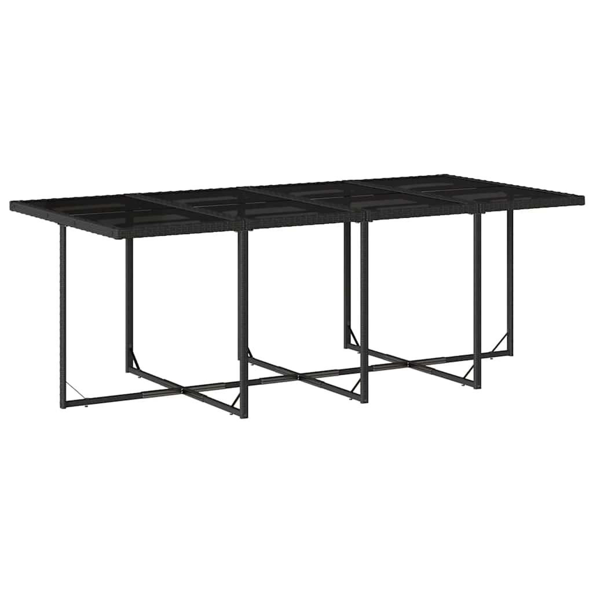 Voir la diapositive 4 : VIDAXL Ensemble a manger de jardin 9pcs coussins noir resine tressee