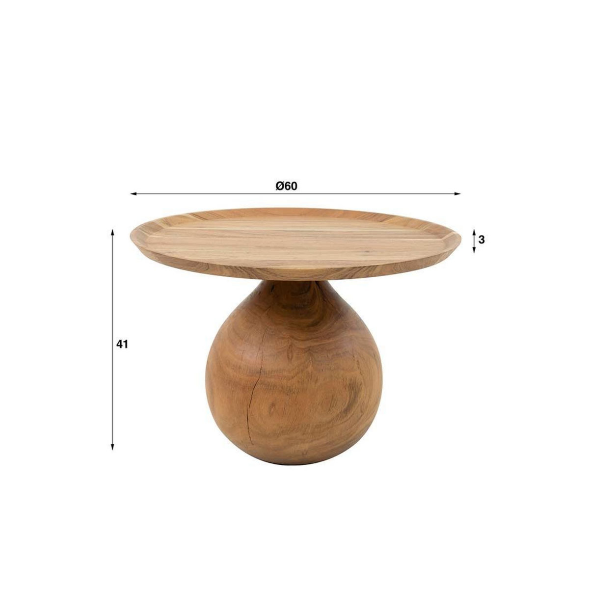 LISA DESIGN Raja - table basse - en bois massif d'acacia - 60 cm