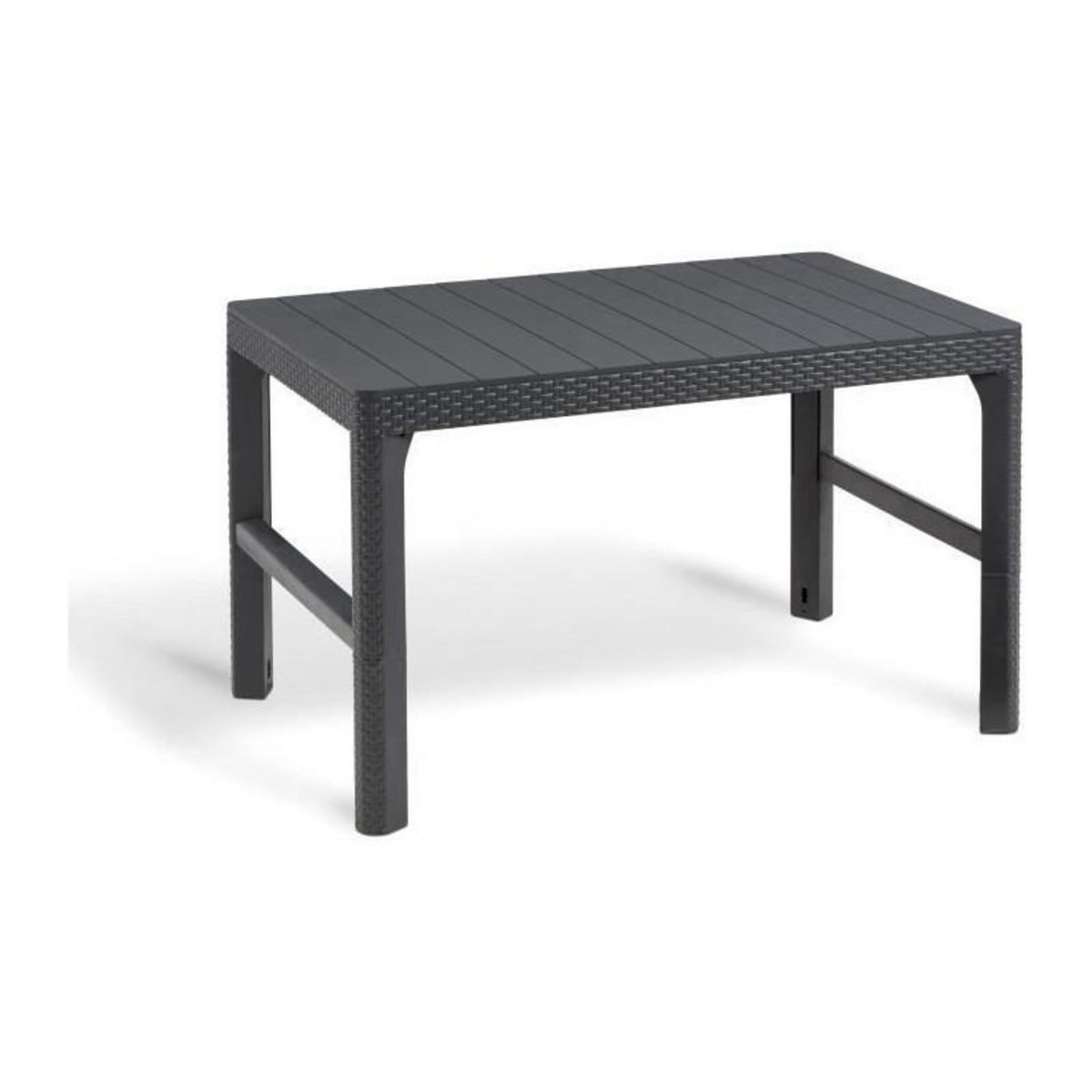 ALLIBERT by KETER ALLIBERT by KETER - Salon de jardin SanRemo Lyon 6 places - table basse 2 positions - imitation rotin tresse - gris graphite