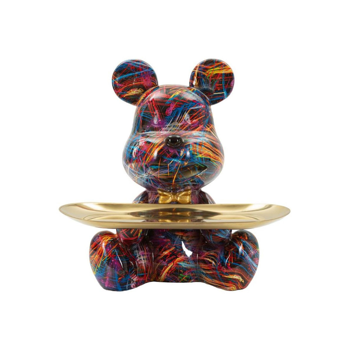 Paris Prix Statuette Ourson Assis & Vide-Poche  Psyco  22cm Multicolore