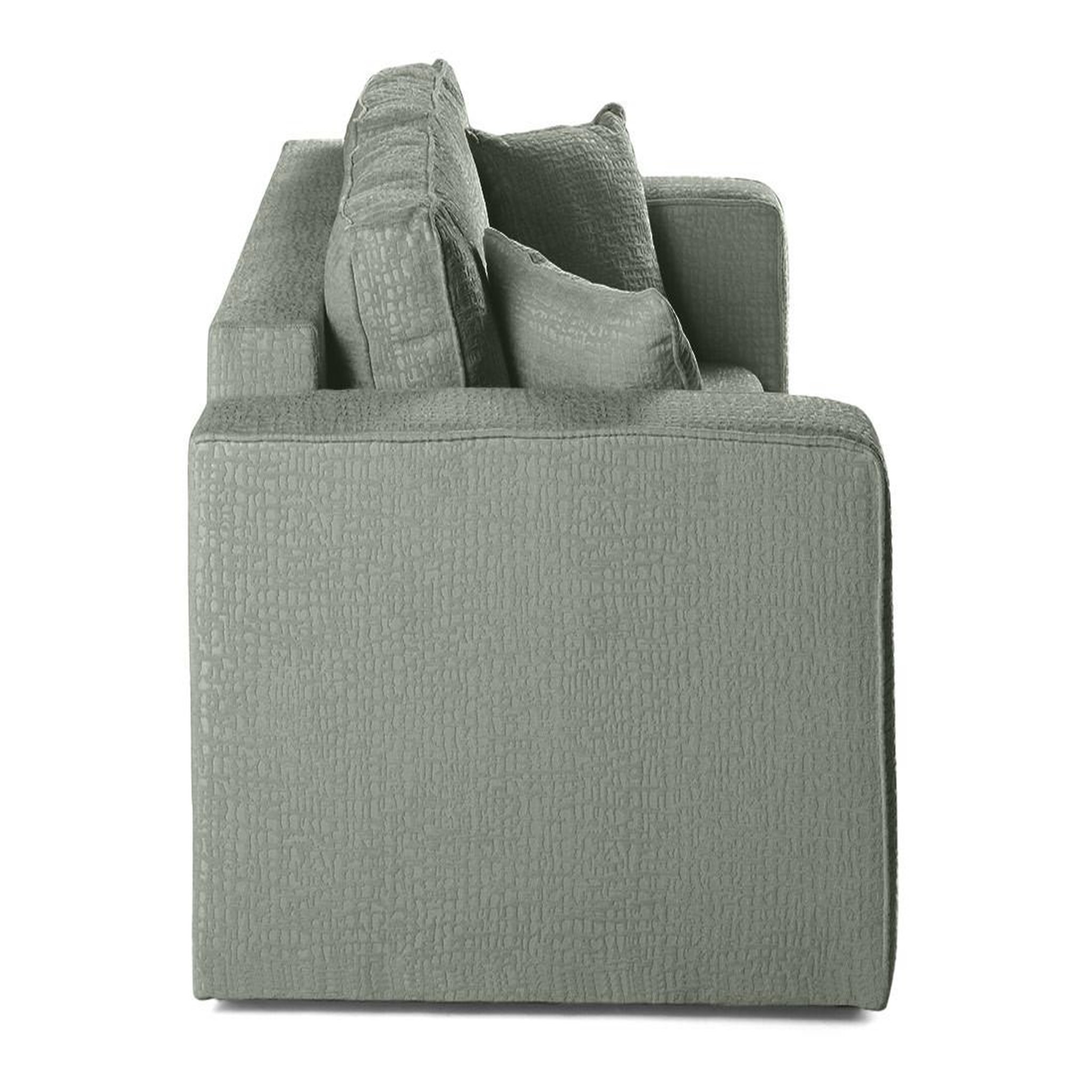 Voir la diapositive 4 : BEST MOBILIER Topaze - canapé droit 2 places - en tissu velours relief