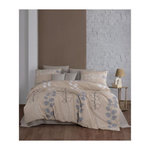 GENERIQUE Parure de lit - 1 housse de couette 220 x 240 cm + 2 taies d'oreiller 60 x 60 cm - 100% coton renforcé - Beige