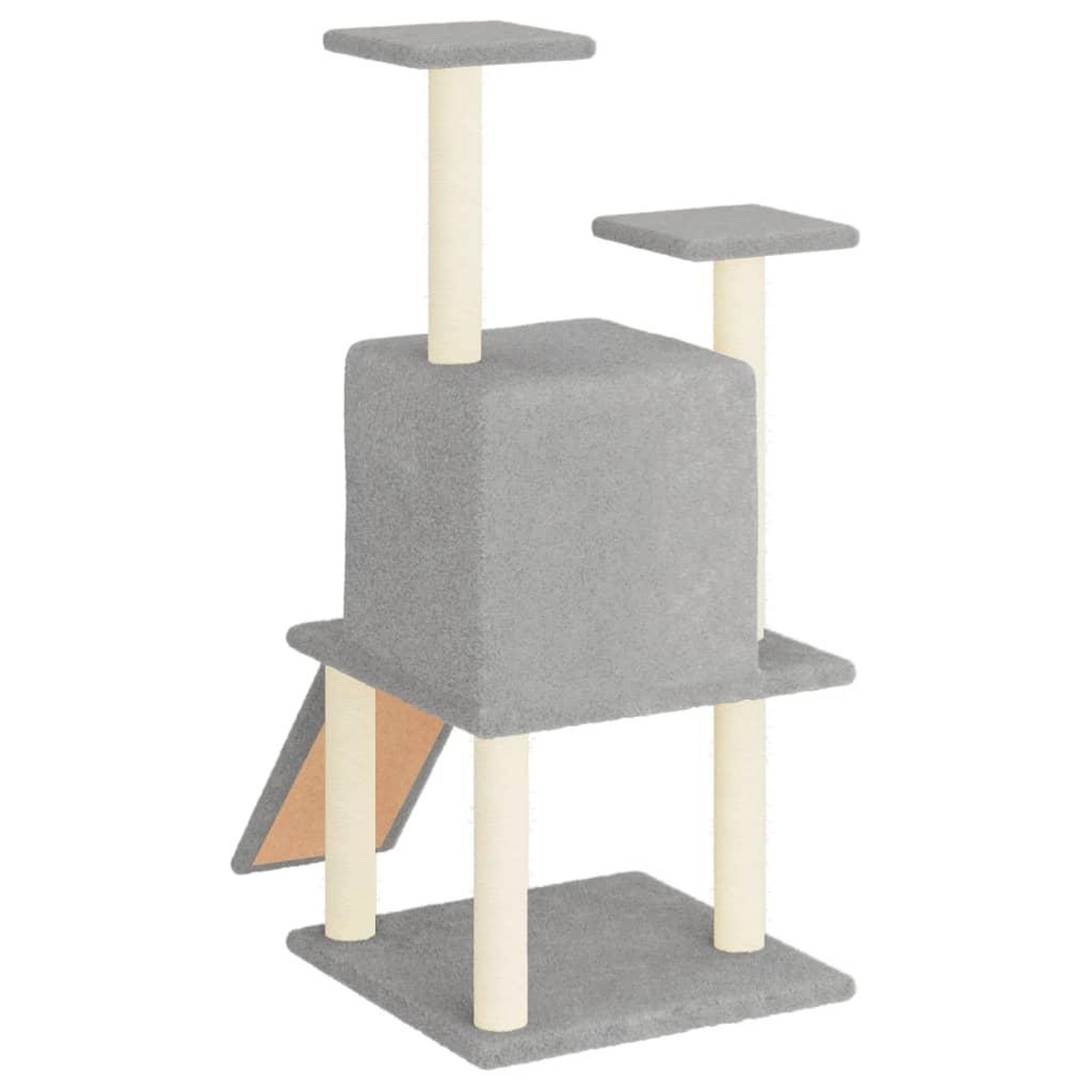 Voir la diapositive 5 : VIDAXL Arbre a chat avec griffoirs en sisal gris clair 110 cm