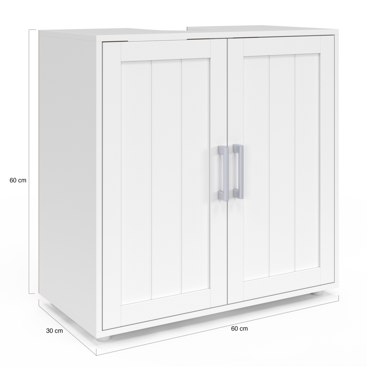 ID MARKET Meuble sous-lavabo salle de bain WALDO bois blanc