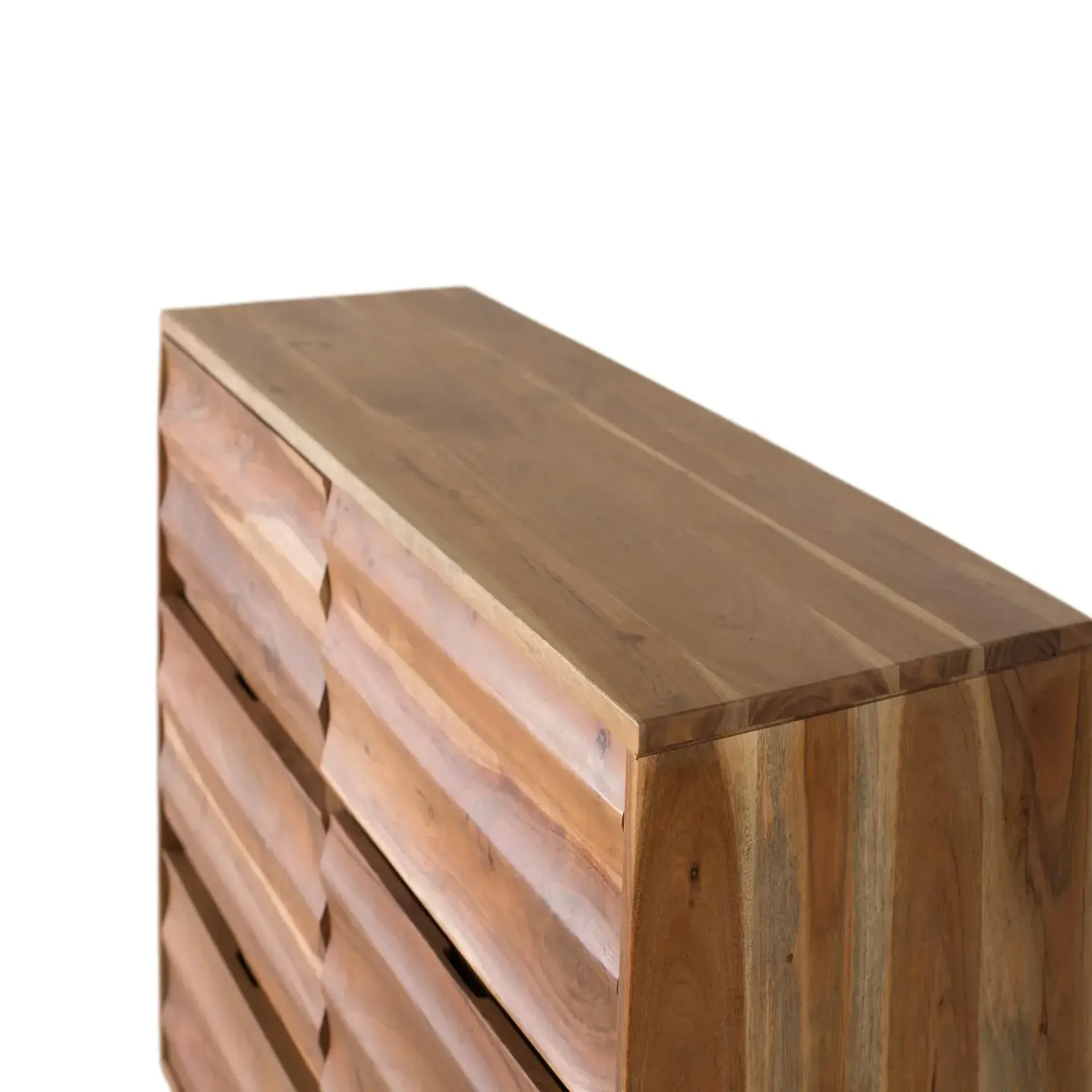 Voir la diapositive 4 : GINER Y COLOMER SL Commode en bois d'acacia 110 cm style rustique moderne