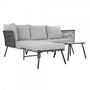 Voir la diapositive 6 : MARKET24 Canapé de jardin DKD Home Decor Noir Métal Aluminium Corde 30 x 40 cm 192 x 163 x 86 cm