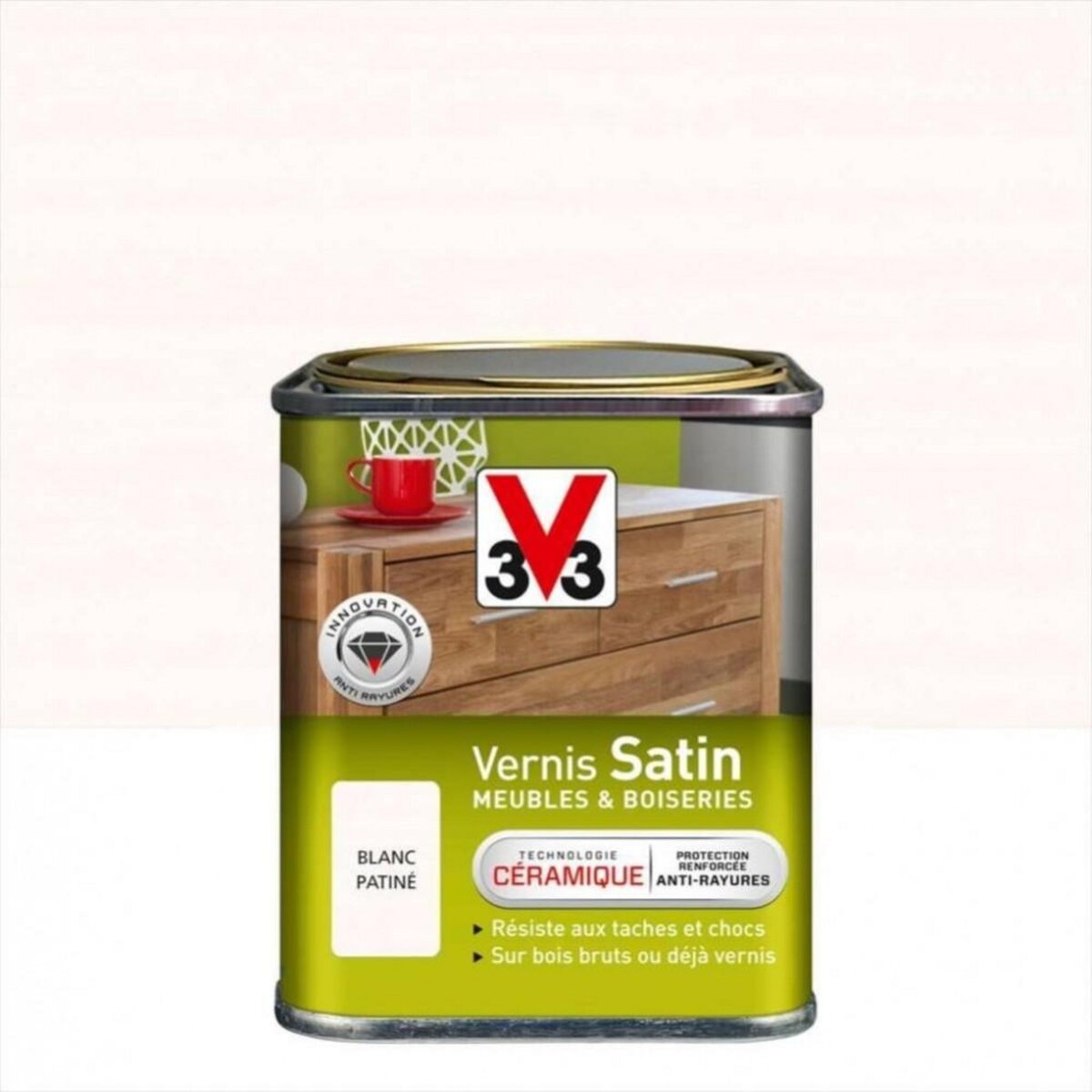 CENTRALE BRICO Vernis meuble et objet V33, blanc patine satiné, 0.25l