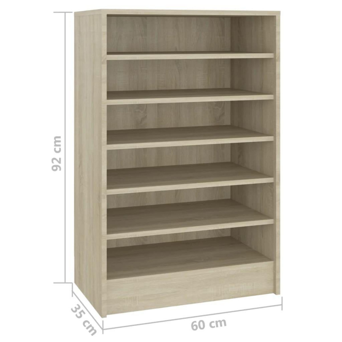 VIDAXL Armoire a chaussures Chene Sonoma 60x35x92 cm Bois d'ingenierie