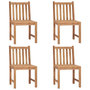 Voir la diapositive 3 : VIDAXL Chaises de jardin lot de 4 avec coussins Bois de teck massif