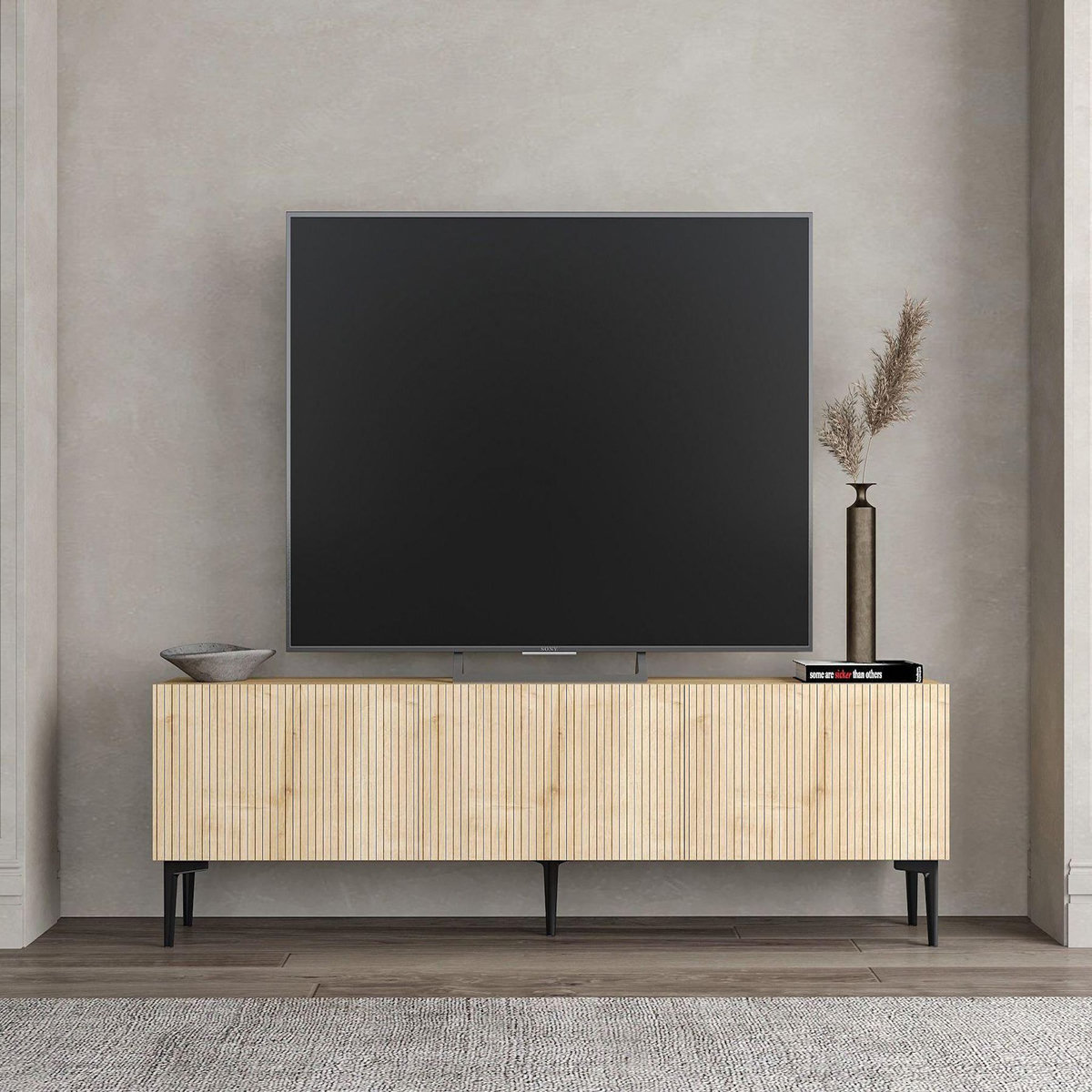 Habitat et Jardin Meuble TV en bois  Oscar  - 180 x 31 x 45 cm - Marron clair