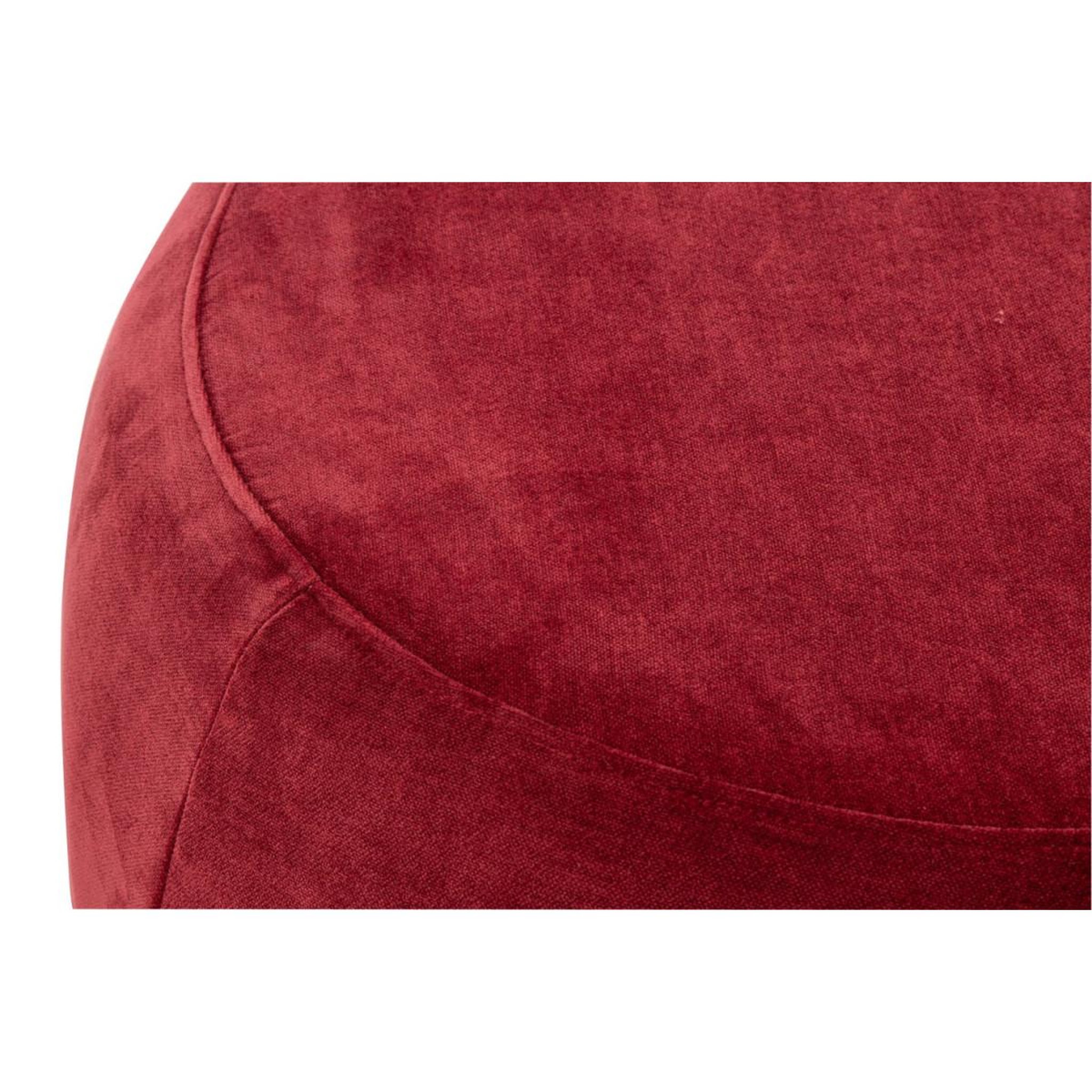 Voir la diapositive 2 : J-LINE Pouf rond en tissu  macaron  79cm bordeaux
