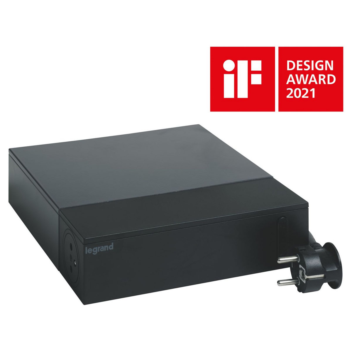 Trefiliaction  Rallonge TV 4x2P+T + 4x2P, interrupteur, parafoudre et cordon 2m - noir