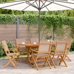 VIDAXL Chaises de jardin pliantes lot de 6 taupe tissu et bois massif
