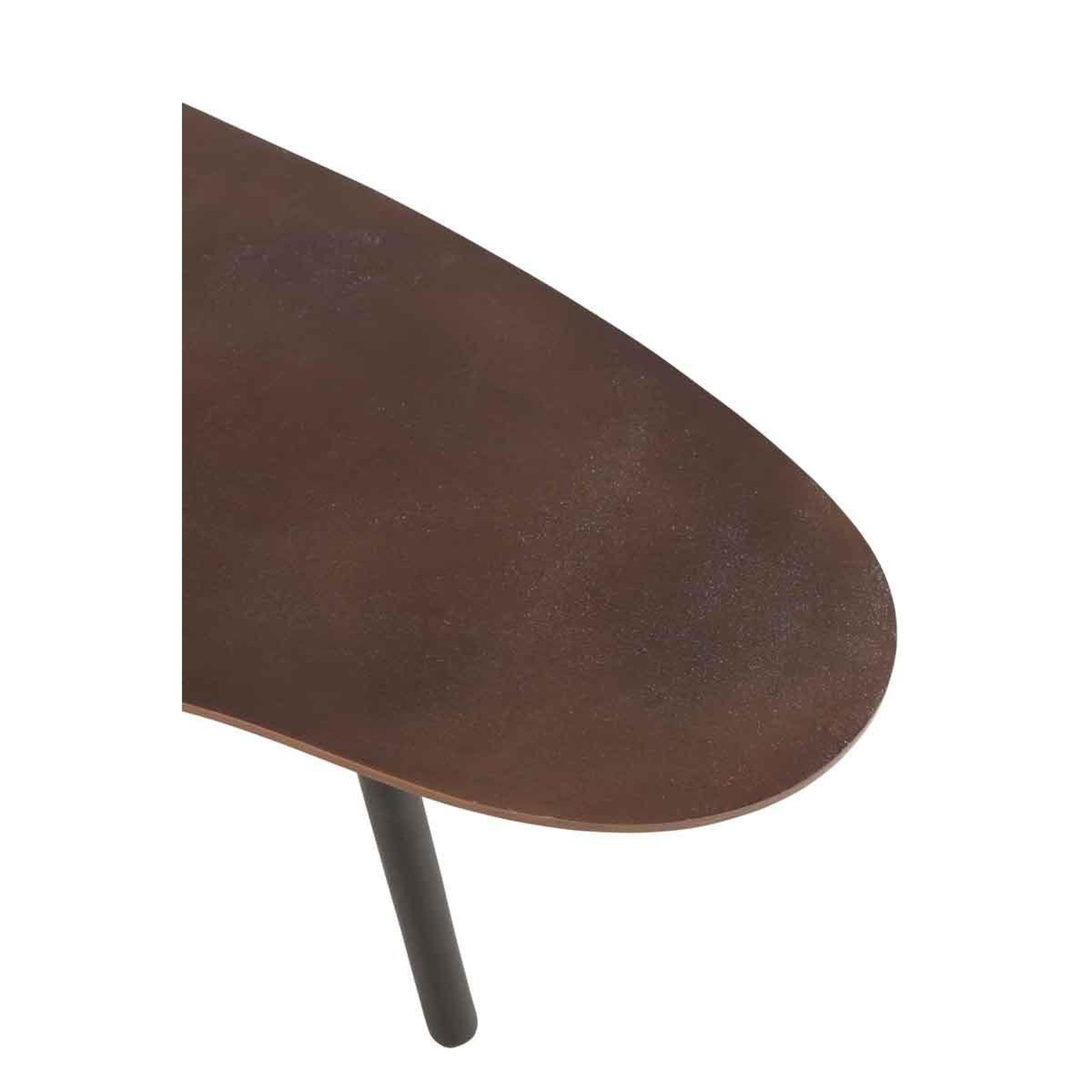 Voir la diapositive 4 : J-LINE Table basse design  goutte  89cm marron