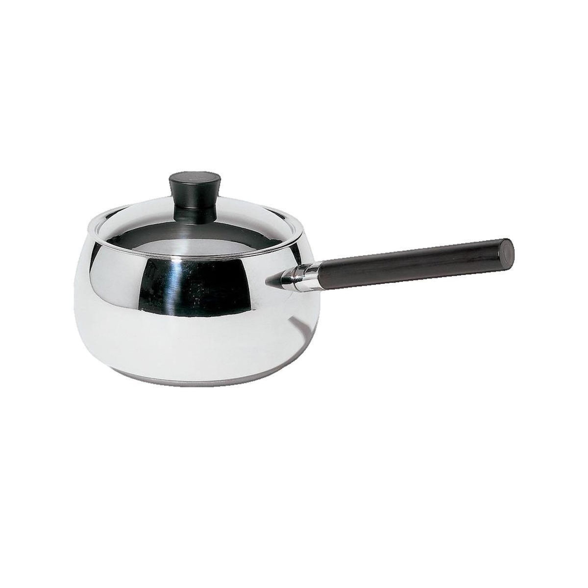 ALESSI Casserole à fondue alessi en acier inoxydable 18/10 avec manche en bois noir