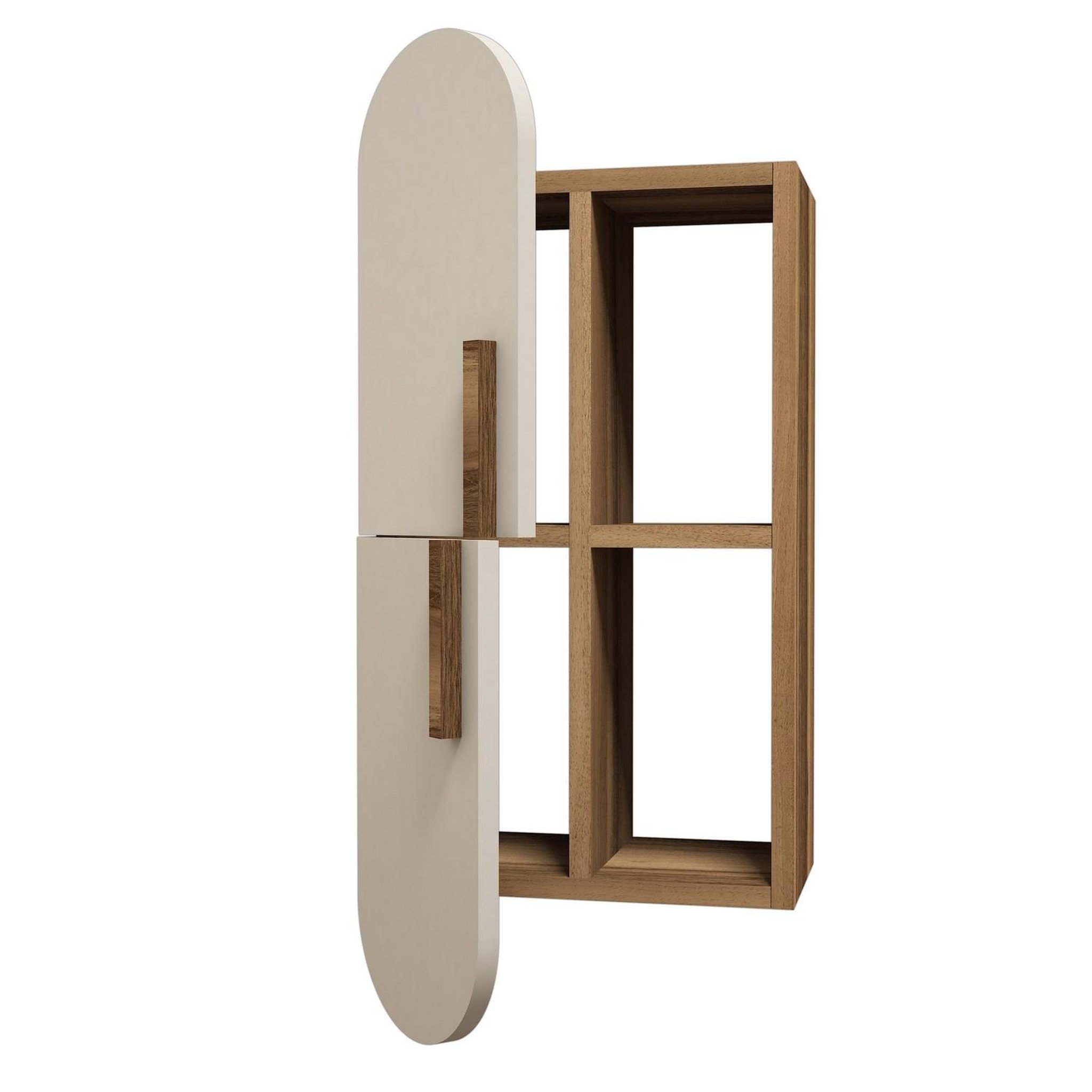 Habitat et Jardin Étagère murale en bois  rose  - 35 x 22 x 60 cm - crème de noix