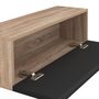 Voir la diapositive 6 : ID MARKET Lot de 2 consoles suspendues étagères murales ELYOS 1 porte bois et noir