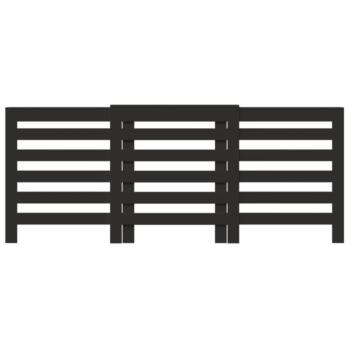 VIDAXL Cache-radiateur noir 205x21,5x83,5 cm bois d'ingenierie