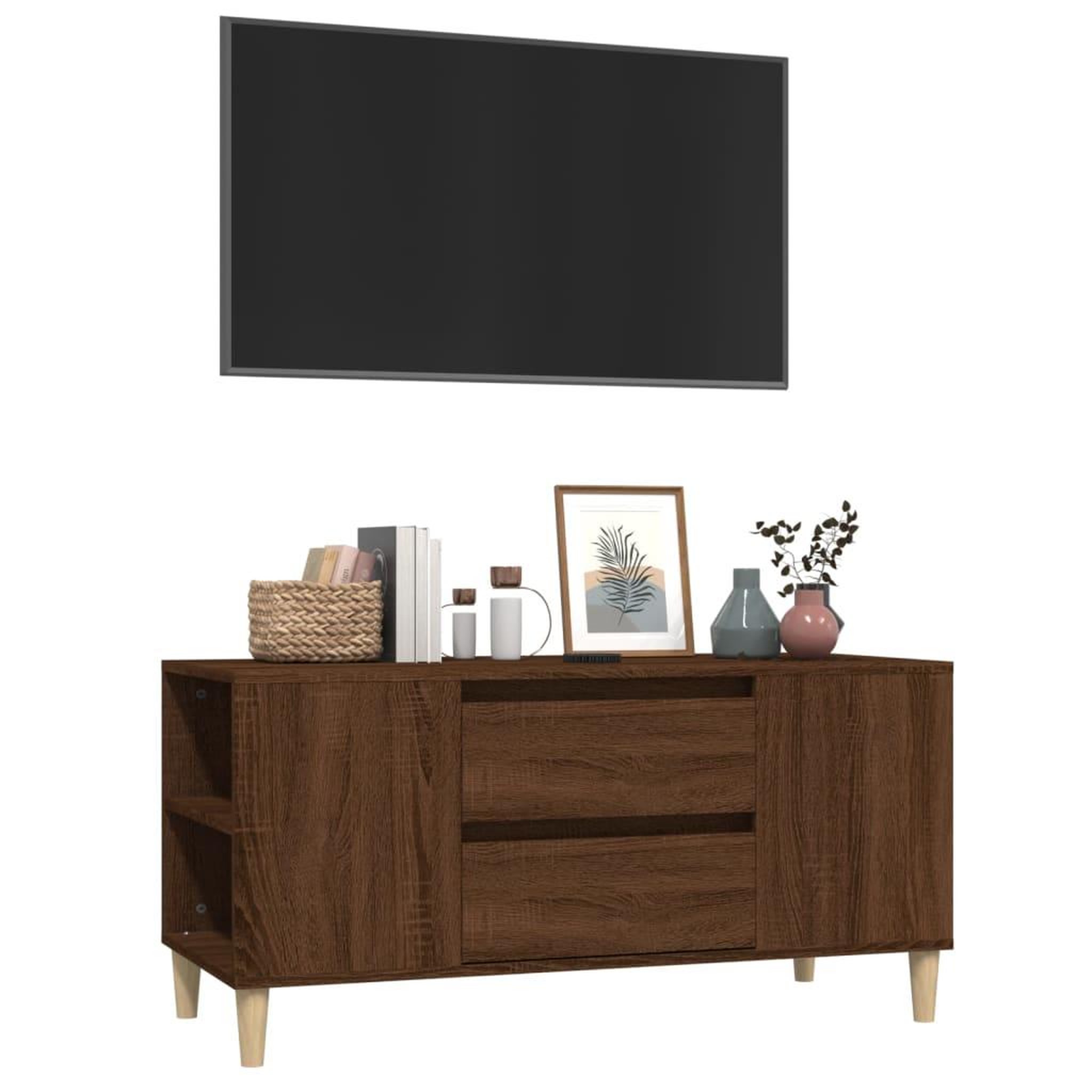 Voir la diapositive 4 : VIDAXL Meuble TV Chene marron 102x44,5x50 cm Bois d'ingenierie