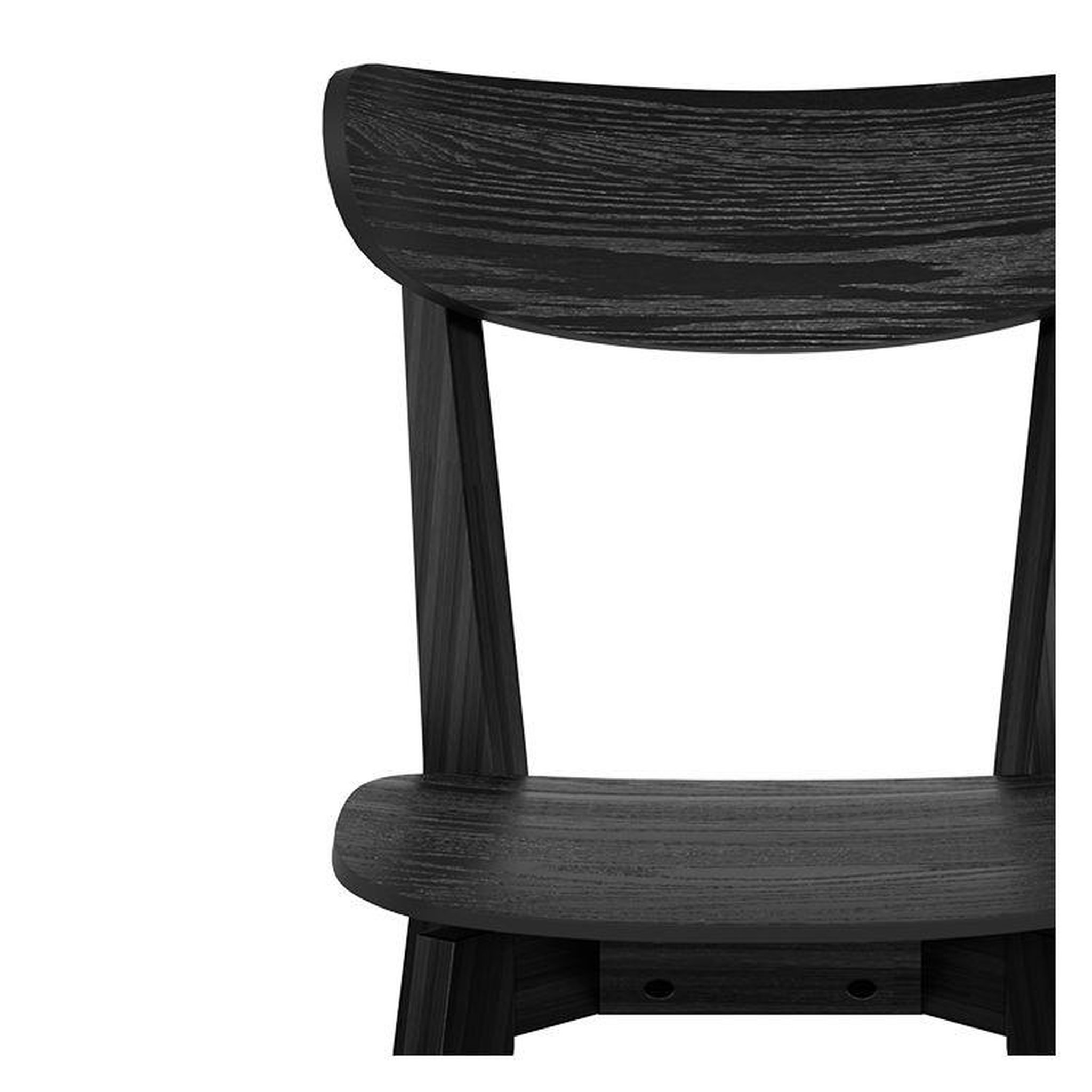 Voir la diapositive 6 : MAISON PAVANE Lot de 2 chaises en bois d'hévéa noir-tabata